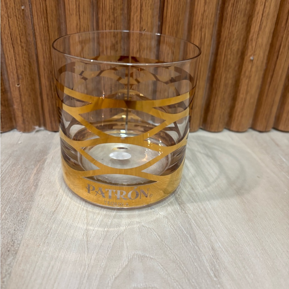 Patron Gold Striped Glass